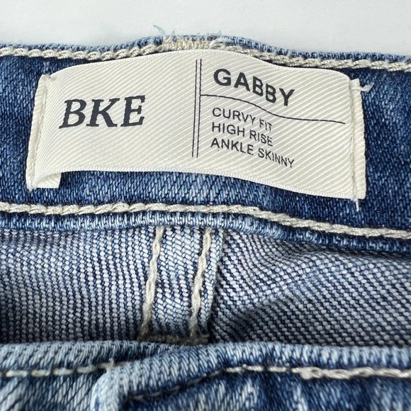 BKE Jeans Bke Buckle Jeans Womens 29 Gabby Curvy High Rise Ankle Blue Distressed Denim